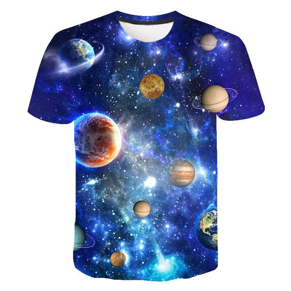 Space Galaxy Planet Universe 3D printed T-shirt men's ladies kids Sky Star 3D printed cool tops boys girls fashion streetwear