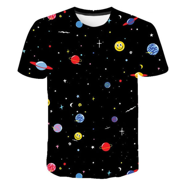 Space Galaxy Planet Universe 3D printed T-shirt men's ladies kids Sky Star 3D printed cool tops boys girls fashion streetwear