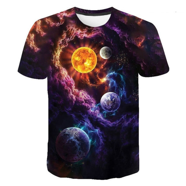 Space Galaxy Planet Universe 3D printed T-shirt men's ladies kids Sky Star 3D printed cool tops boys girls fashion streetwear