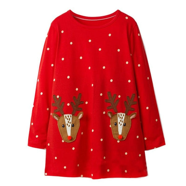 Jumping Meters Baby Girls Dresses Long Sleeves Space Cartoon Cotton Dress for Baby Girl Pocket Spring Autumn Clothes Girls Dress