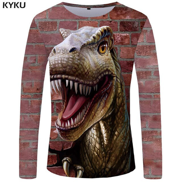 KYKU Moon Long sleeve T shirt Star Funny T shirts Night Sky Tshirt Space 3d T-shirt  Clothing  Tees Men Casual Top Tee Mens