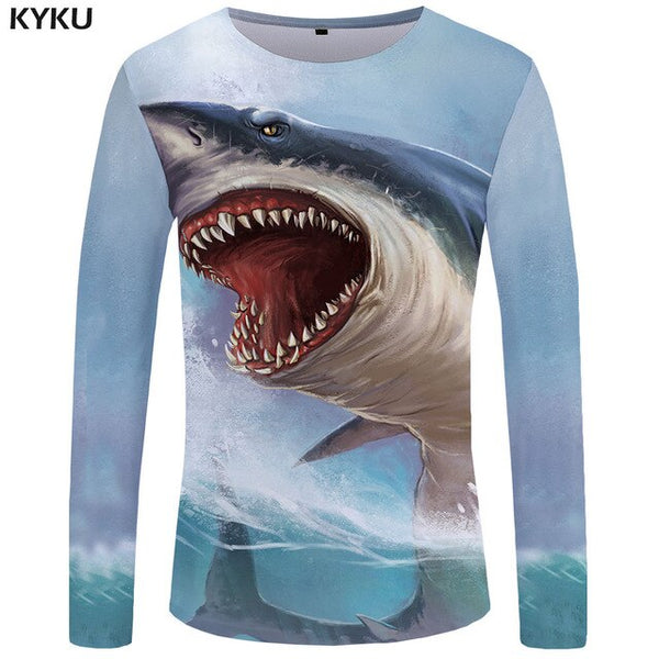 KYKU Moon Long sleeve T shirt Star Funny T shirts Night Sky Tshirt Space 3d T-shirt  Clothing  Tees Men Casual Top Tee Mens