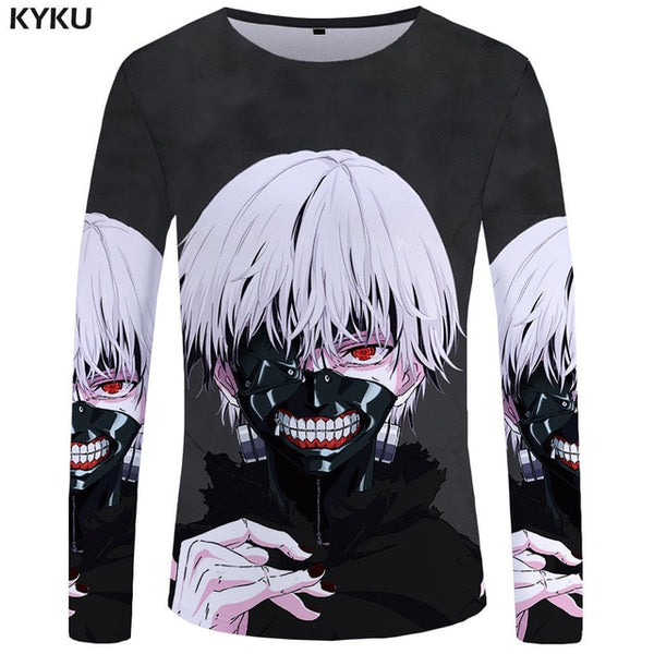 KYKU Moon Long sleeve T shirt Star Funny T shirts Night Sky Tshirt Space 3d T-shirt  Clothing  Tees Men Casual Top Tee Mens